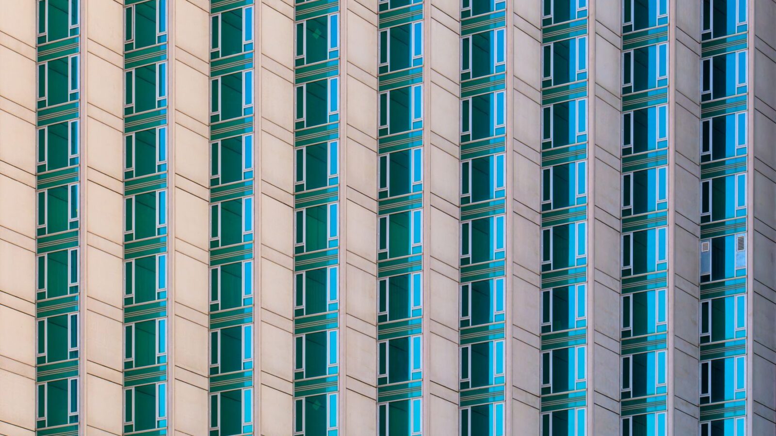 Symmetrical Manhattan office architecture representing enterprise AI operating-model structure